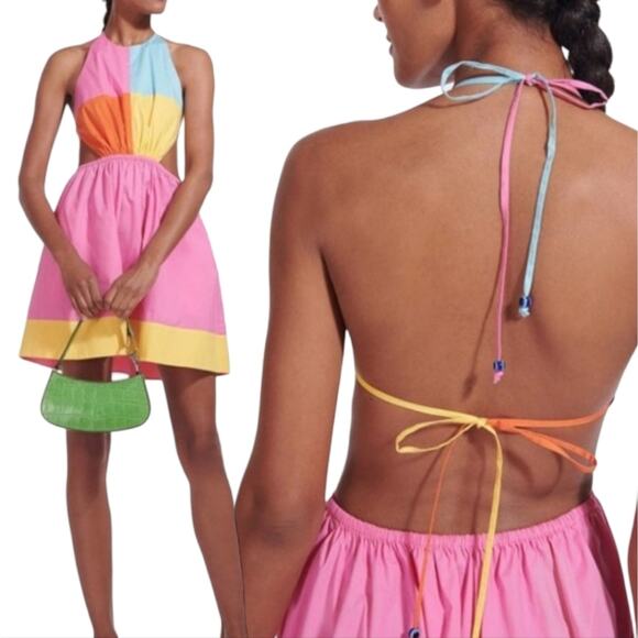 Love Is For Eternity L.I.F.E. Colorblock Halter Dress Size Large NWT - Picture 13 of 13